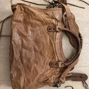 BALENCIAGA First Classic Studs Leather Bag in Brown